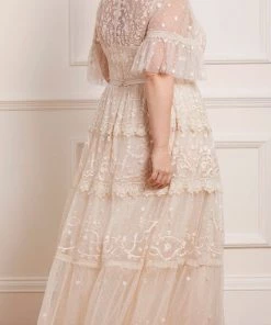 Needle & Thread Holding LTD Midsummer Lace Round Neck Gown