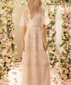 Needle & Thread Holding LTD Midsummer Lace Round Neck Gown