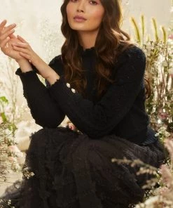 Needle & Thread Holding LTD Womenswear Mixed Stitch Crochet Trim Short Jumper