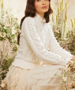 Needle & Thread Holding LTD Mixed Stitch Crochet Trim Short Jumper Womenswear