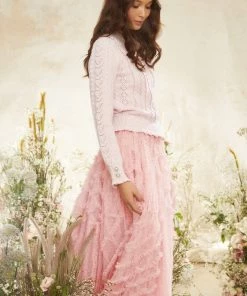 Needle & Thread Holding LTD Mixed Stitch Crochet Trim Short Jumper