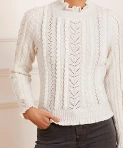 Needle & Thread Holding LTD Mixed Stitch Crochet Trim Short Jumper Womenswear