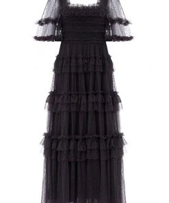 Needle & Thread Holding LTD Peaches Smocked Ankle Gown