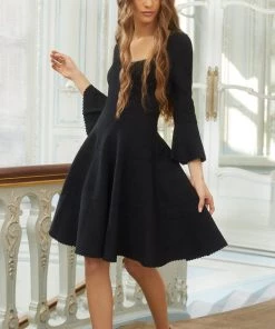 Needle & Thread Holding LTD Womenswear Pretty Pointelle Knit Scoop Neck Mini Dress