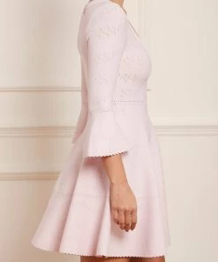 Needle & Thread Holding LTD Womenswear Pretty Pointelle Knit Scoop Neck Mini Dress