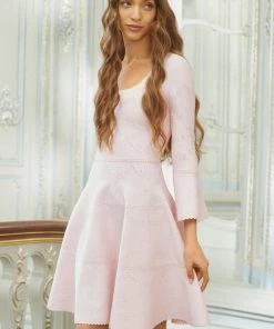 Needle & Thread Holding LTD Womenswear Pretty Pointelle Knit Scoop Neck Mini Dress