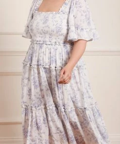 Needle & Thread Holding LTD Womenswear Rambling Roses Cotton Smocked Midaxi Dress