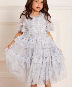 Needle & Thread Holding LTD Rambling Roses Peaches Smocked Kids Dress