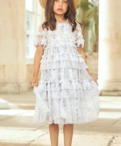Needle & Thread Holding LTD Rambling Roses Peaches Smocked Kids Dress