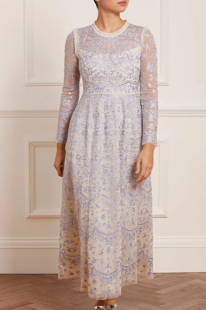 Needle & Thread Holding LTD Ribbon Lace Long Sleeve Ankle Gown 5 Needle & Thread Holding LTD Ribbon Lace Long Sleeve Ankle Gown