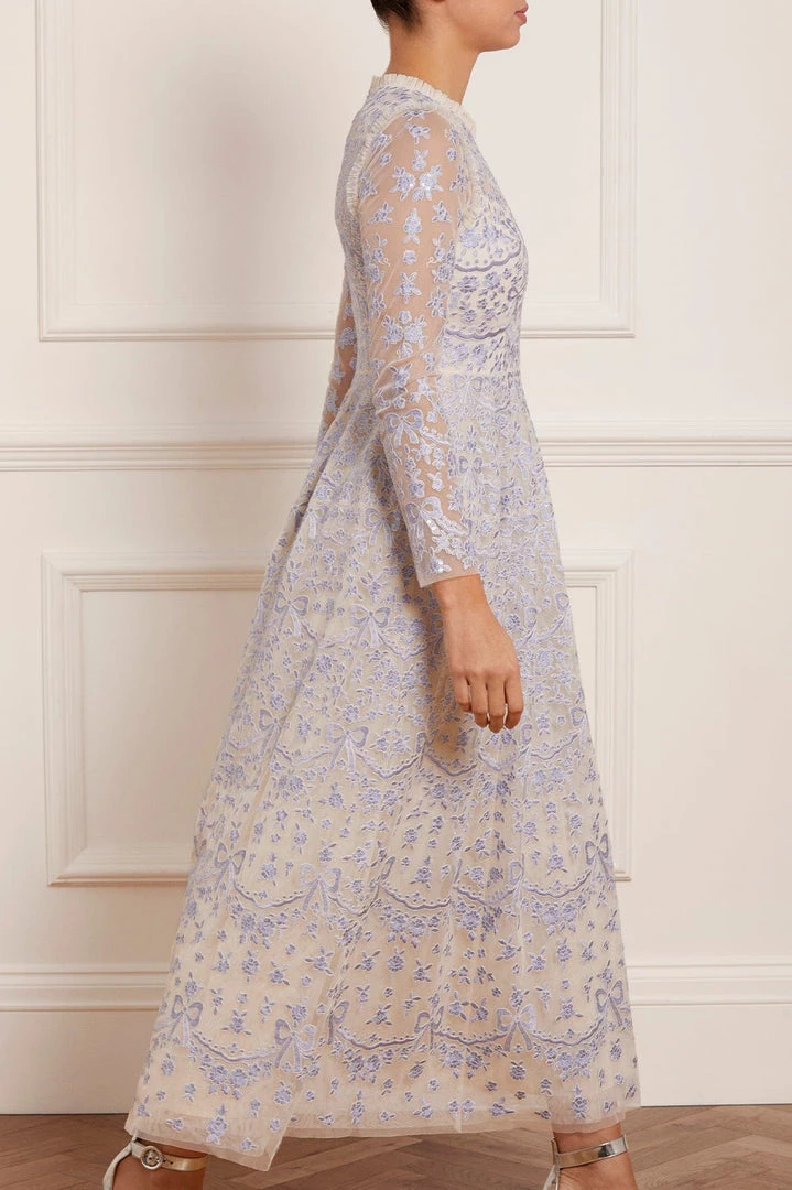 Needle & Thread Holding LTD Ribbon Lace Long Sleeve Ankle Gown 7 Needle & Thread Holding LTD Ribbon Lace Long Sleeve Ankle Gown