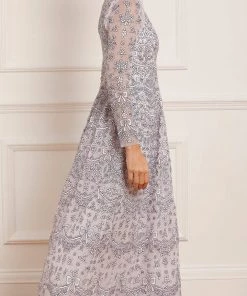 Needle & Thread Holding LTD Ribbon Lace Long Sleeve Ankle Gown Womenswear