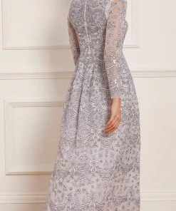 Needle & Thread Holding LTD Ribbon Lace Long Sleeve Ankle Gown Womenswear