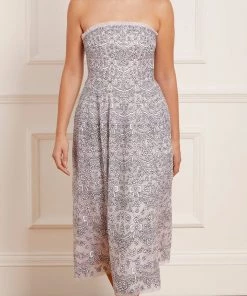 Needle & Thread Holding LTD Ribbon Lace Strapless Corset Ballerina Dress