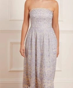 Needle & Thread Holding LTD Ribbon Lace Strapless Corset Ballerina Dress