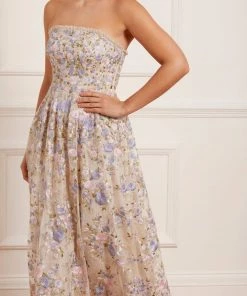 Needle & Thread Holding LTD Rose Dream Strapless Corset Ankle Gown