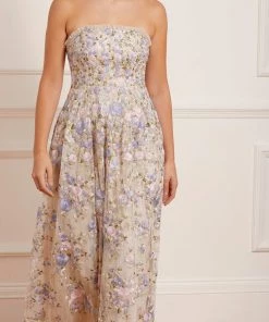 Needle & Thread Holding LTD Rose Dream Strapless Corset Ankle Gown