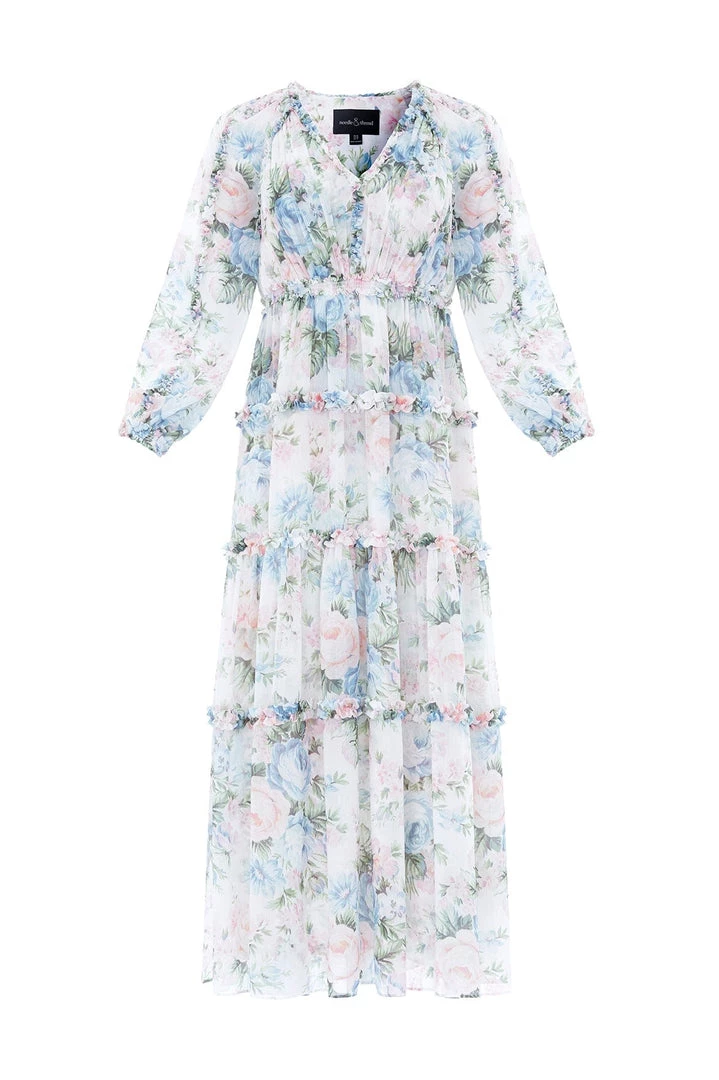 Needle & Thread Holding LTD Rose Fairytale Chiffon V-Neck Day Ankle Gown Womenswear 4 Needle & Thread Holding LTD Rose Fairytale Chiffon V-Neck Day Ankle Gown Womenswear