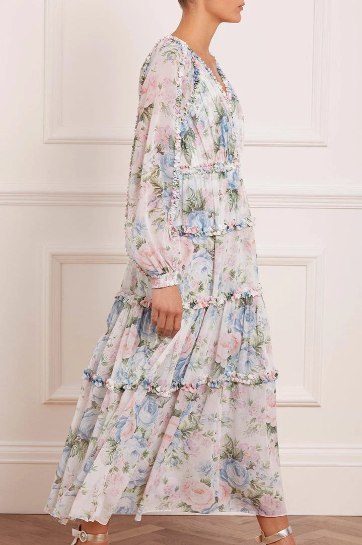 Needle & Thread Holding LTD Rose Fairytale Chiffon V-Neck Day Ankle Gown Womenswear 8 Needle & Thread Holding LTD Rose Fairytale Chiffon V-Neck Day Ankle Gown Womenswear