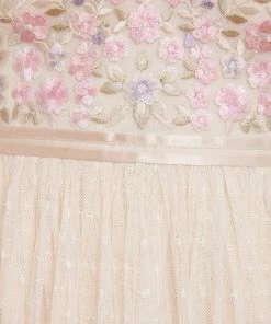 Needle & Thread Holding LTD Rosie Lace Bodice Long Sleeve V-Neck Ankle Gown Womenswear