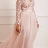 Needle & Thread Holding LTD Rosie Lace Bodice Long Sleeve V-Neck Ankle Gown Womenswear