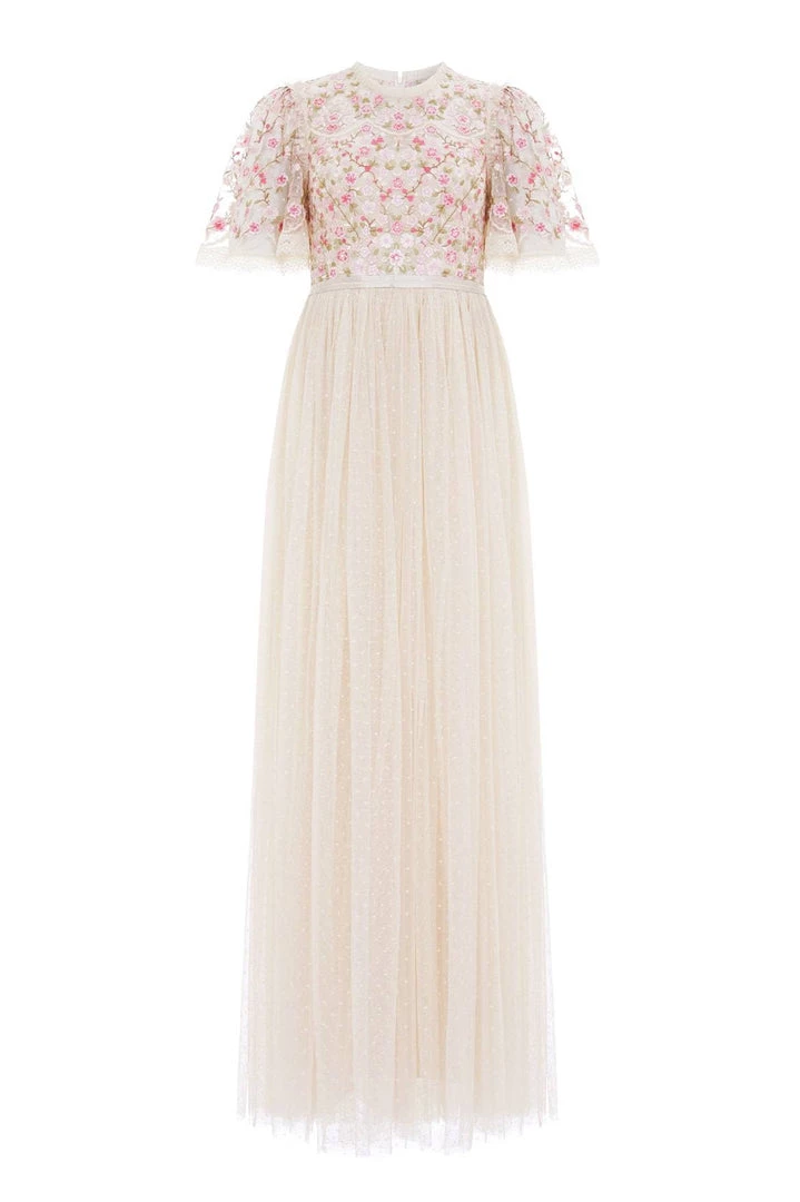 Needle & Thread Holding LTD Rosie Lace Bodice Short Sleeve Ankle Gown 4 Needle & Thread Holding LTD Rosie Lace Bodice Short Sleeve Ankle Gown