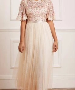 Needle & Thread Holding LTD Rosie Lace Bodice Short Sleeve Ankle Gown 13 Needle & Thread Holding LTD Rosie Lace Bodice Short Sleeve Ankle Gown