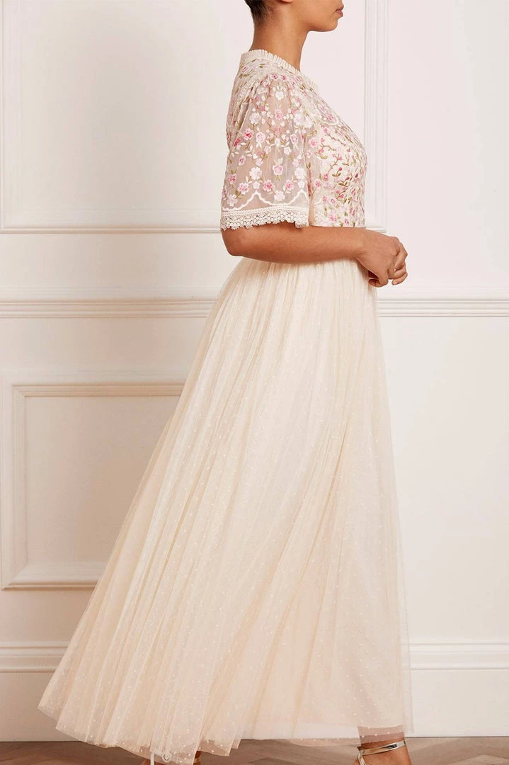 Needle & Thread Holding LTD Rosie Lace Bodice Short Sleeve Ankle Gown 6 Needle & Thread Holding LTD Rosie Lace Bodice Short Sleeve Ankle Gown