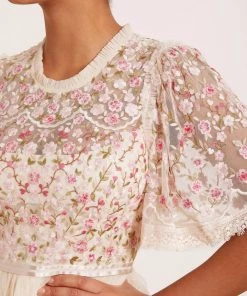 Needle & Thread Holding LTD Rosie Lace Bodice Short Sleeve Ankle Gown 17 Needle & Thread Holding LTD Rosie Lace Bodice Short Sleeve Ankle Gown