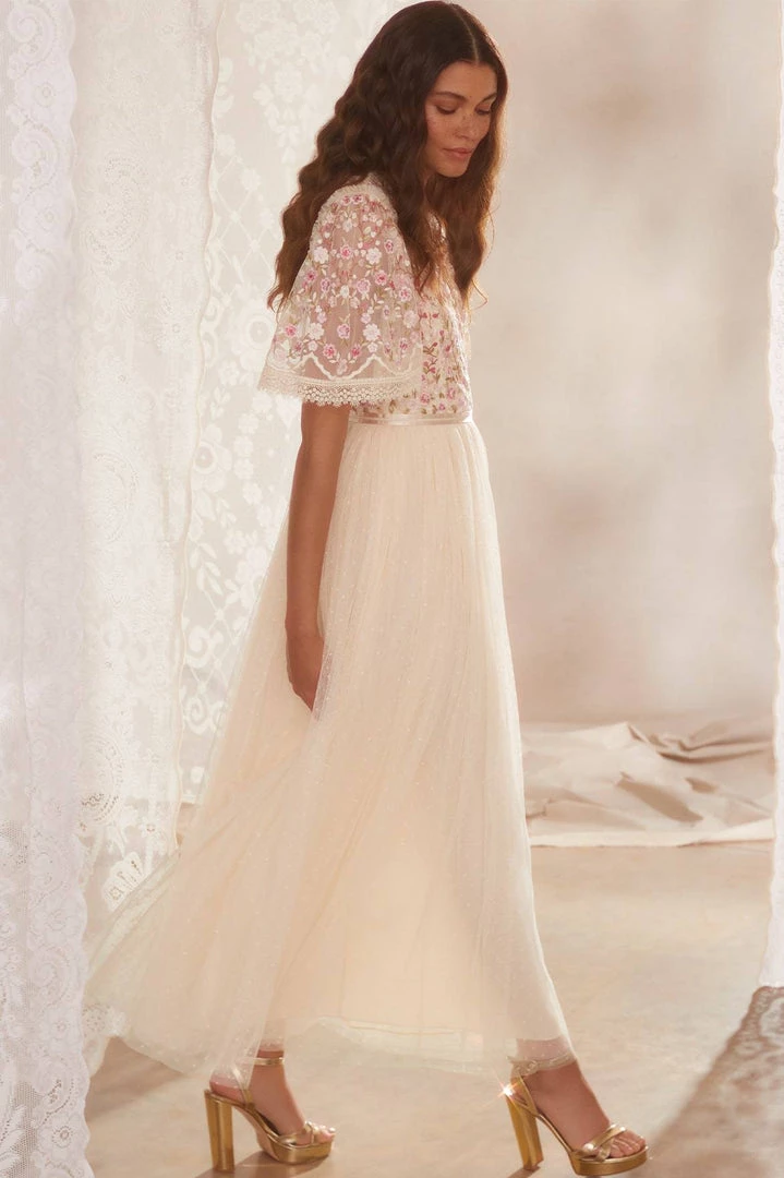 Needle & Thread Holding LTD Rosie Lace Bodice Short Sleeve Ankle Gown 11 Needle & Thread Holding LTD Rosie Lace Bodice Short Sleeve Ankle Gown