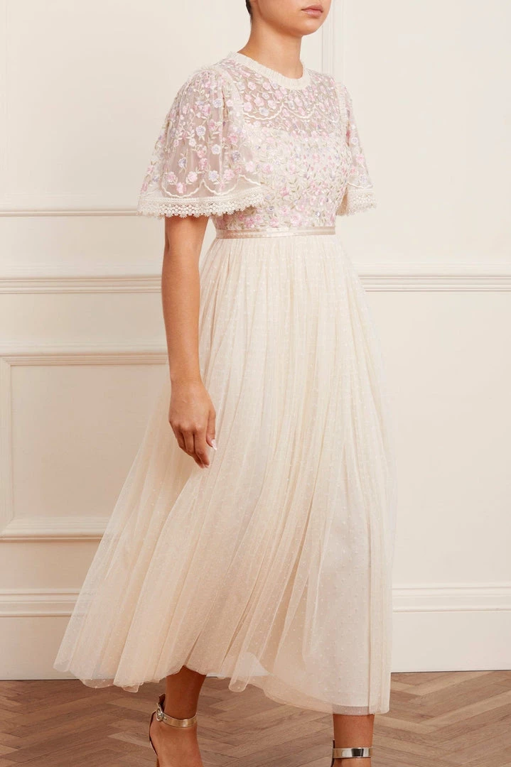 Needle & Thread Holding LTD Rosie Lace Bodice Short Sleeve Ankle Gown Womenswear 3 Needle & Thread Holding LTD Rosie Lace Bodice Short Sleeve Ankle Gown Womenswear