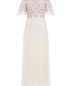 Needle & Thread Holding LTD Rosie Lace Bodice Short Sleeve Ankle Gown Womenswear