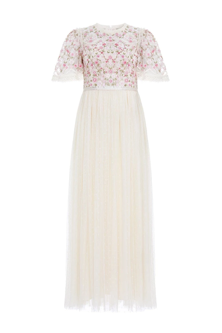 Needle & Thread Holding LTD Rosie Lace Bodice Short Sleeve Ankle Gown Womenswear 4 Needle & Thread Holding LTD Rosie Lace Bodice Short Sleeve Ankle Gown Womenswear