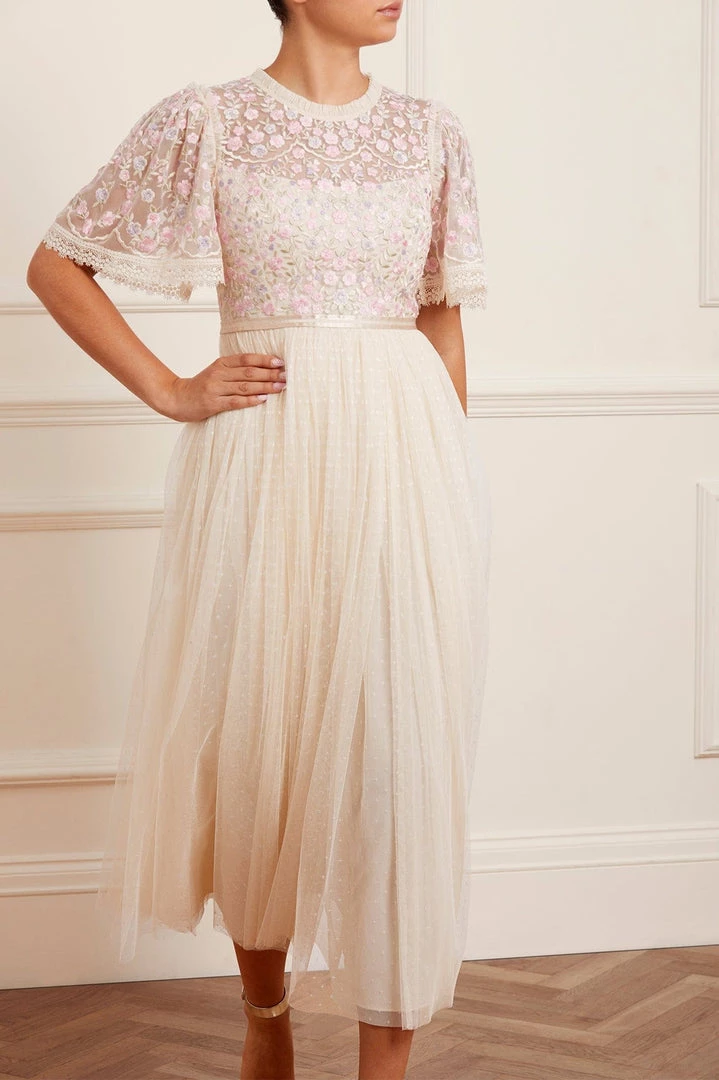 Needle & Thread Holding LTD Rosie Lace Bodice Short Sleeve Ankle Gown Womenswear 5 Needle & Thread Holding LTD Rosie Lace Bodice Short Sleeve Ankle Gown Womenswear