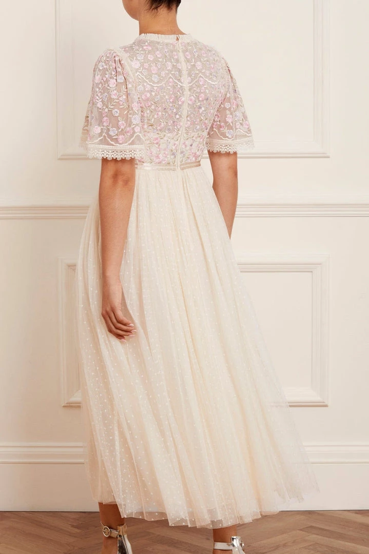 Needle & Thread Holding LTD Rosie Lace Bodice Short Sleeve Ankle Gown Womenswear 10 Needle & Thread Holding LTD Rosie Lace Bodice Short Sleeve Ankle Gown Womenswear