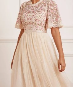 Needle & Thread Holding LTD Rosie Lace Bodice Short Sleeve Midi Dress