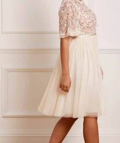 Needle & Thread Holding LTD Rosie Lace Bodice Short Sleeve Midi Dress