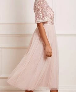 Needle & Thread Holding LTD Rosie Lace Bodice Short Sleeve Round Neck Ballerina Dress