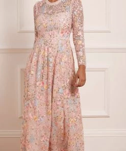 Needle & Thread Holding LTD Secret Garden Long Sleeve Ankle Gown Womenswear