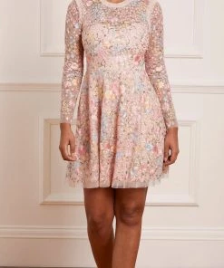 Needle & Thread Holding LTD Womenswear Secret Garden Long Sleeve Micro Mini Dress