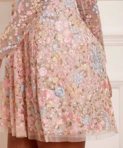 Needle & Thread Holding LTD Womenswear Secret Garden Long Sleeve Micro Mini Dress