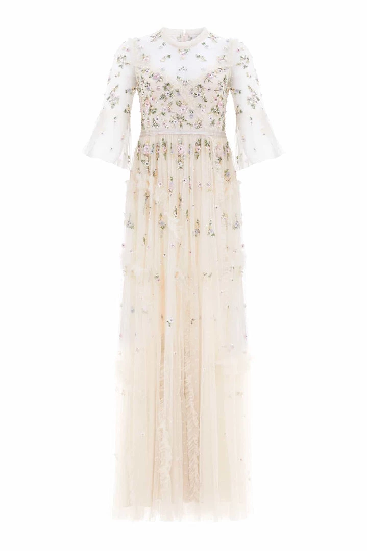 Needle & Thread Holding LTD Shimmer Ditsy Long Sleeve Gown 4 Needle & Thread Holding LTD Shimmer Ditsy Long Sleeve Gown