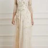 Needle & Thread Holding LTD Shimmer Ditsy Long Sleeve Gown