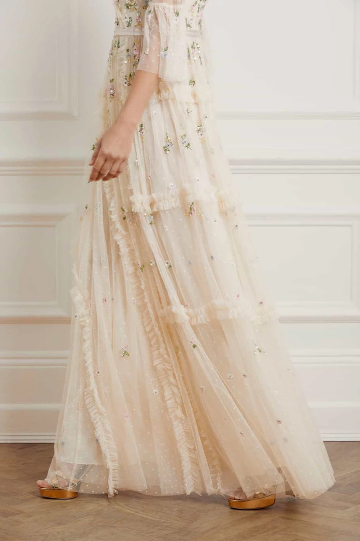 Needle & Thread Holding LTD Shimmer Ditsy Long Sleeve Gown 7 Needle & Thread Holding LTD Shimmer Ditsy Long Sleeve Gown