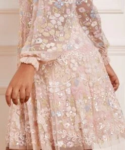 Needle & Thread Holding LTD Shimmer Fairytale V-Neck Mini Dress Womenswear