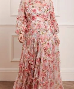 Needle & Thread Holding LTD Womenswear Summer Song Diamond Ruffle Gown