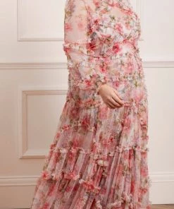 Needle & Thread Holding LTD Womenswear Summer Song Diamond Ruffle Gown