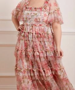 Needle & Thread Sales 32 Needle & Thread Holding LTD Summer Song Peaches Smocked Ankle Gown