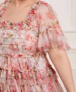 Needle & Thread Holding LTD Summer Song Peaches Smocked Ankle Gown