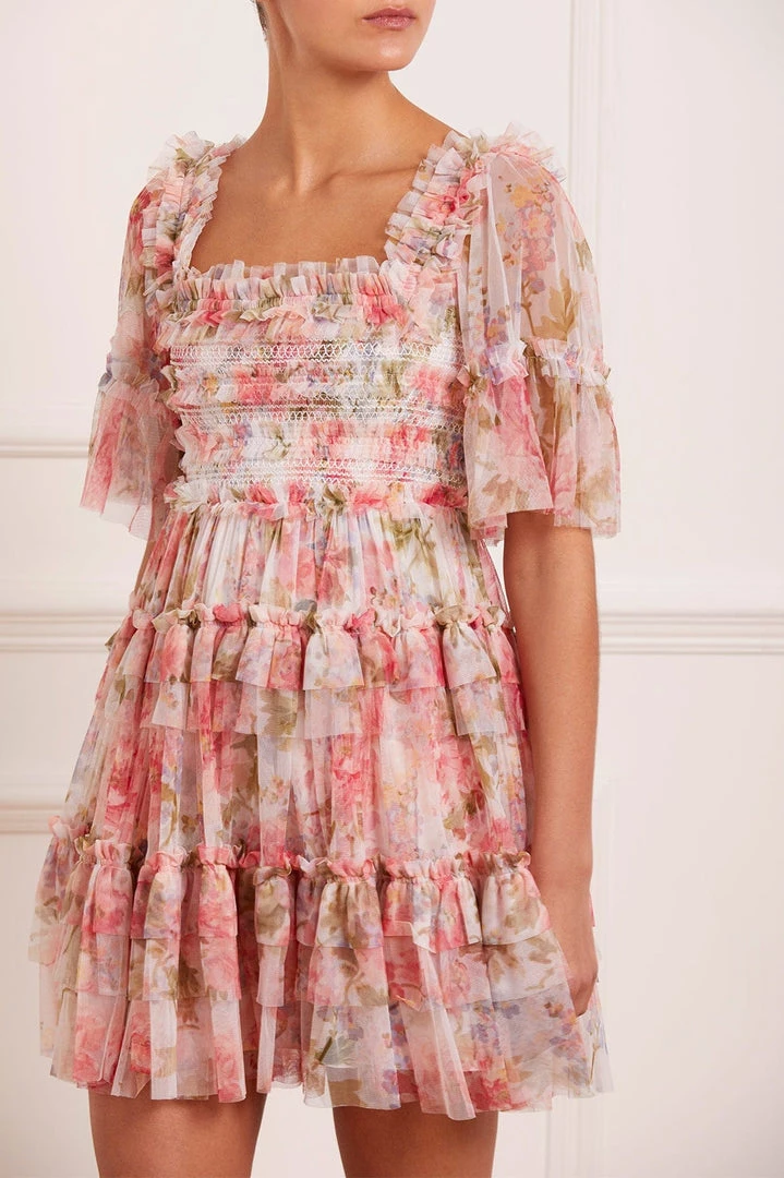 Needle & Thread Holding LTD Summer Song Peaches Smocked Micro Mini Dress 3 Needle & Thread Holding LTD Summer Song Peaches Smocked Micro Mini Dress